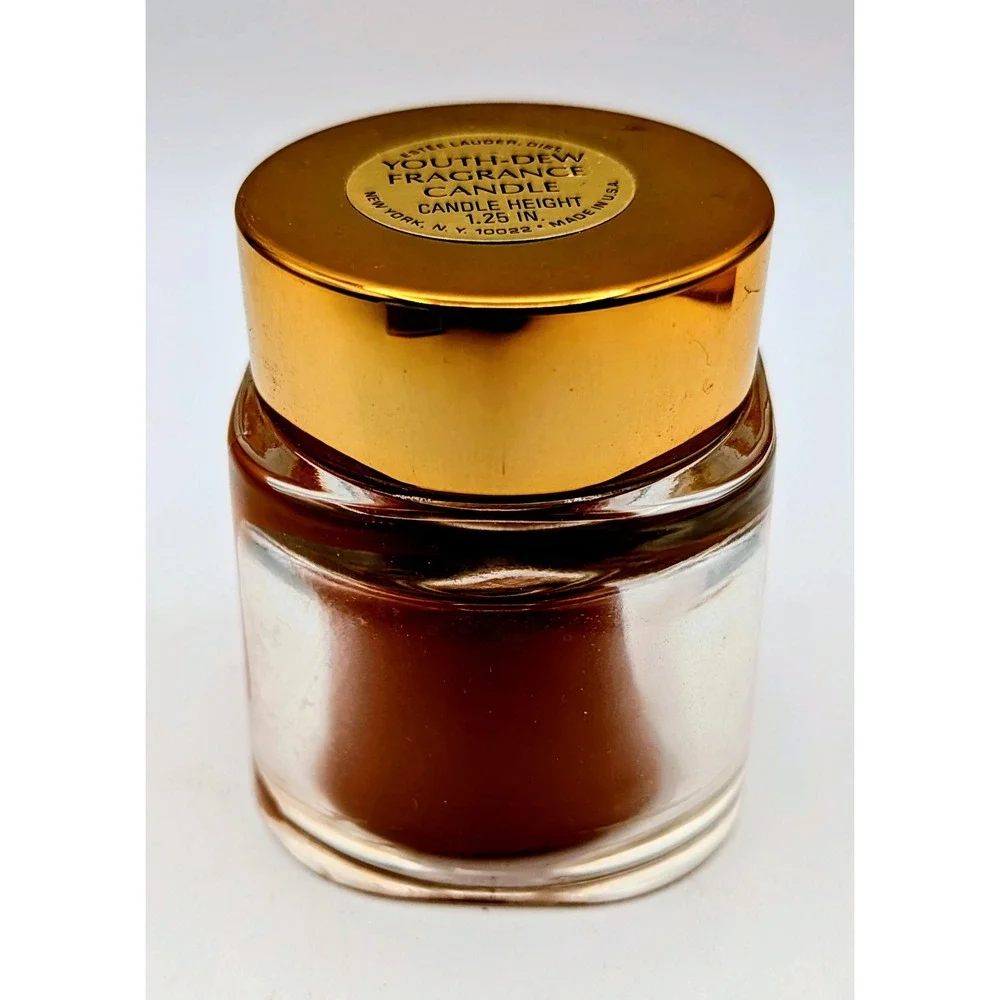 Vintage Estee Lauder Youth-Dew Fragrant Lights Candle in Glass Jar with Box